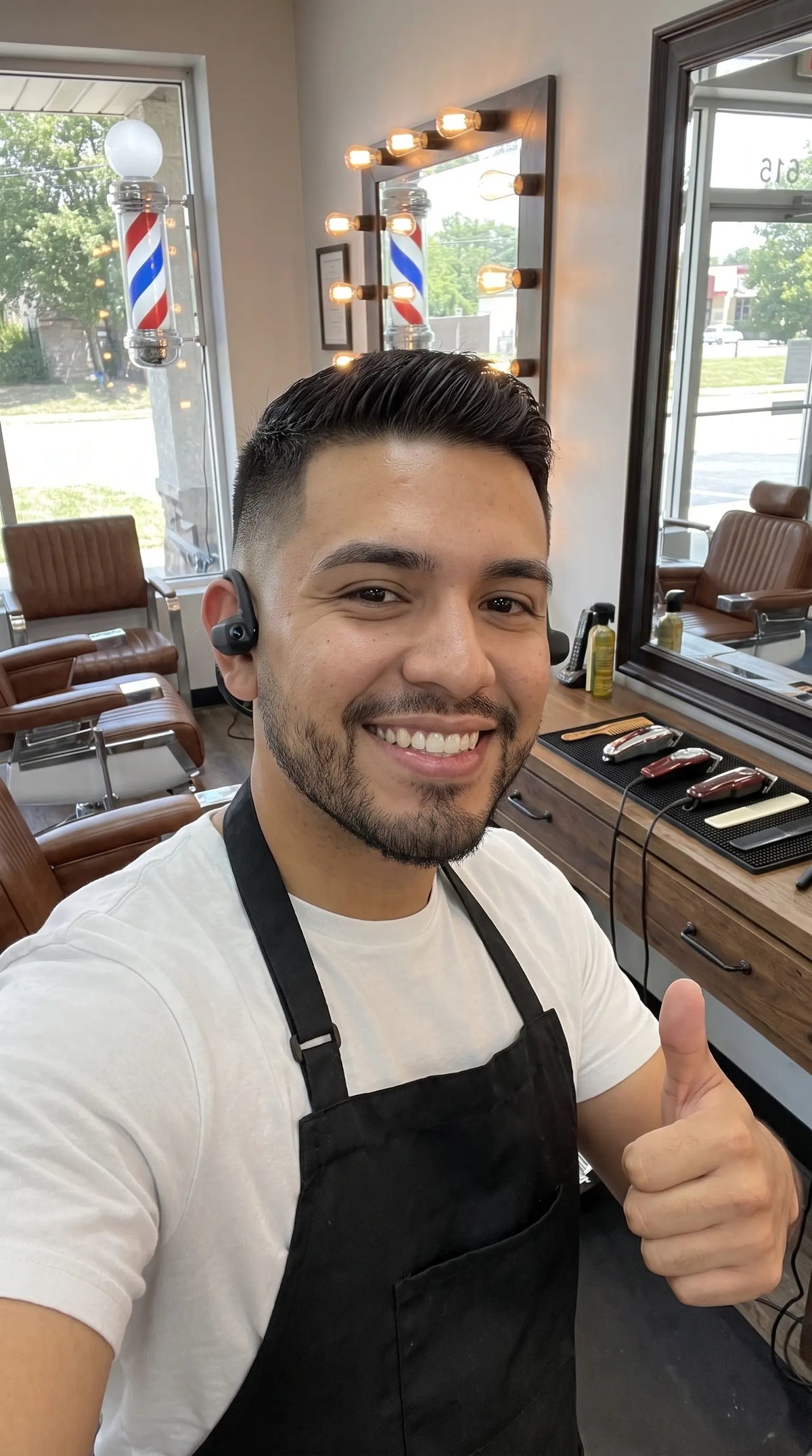 Auriculares con cámara POV para barberos